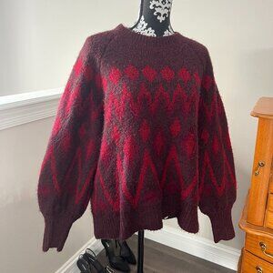 Burgundy & Red Knit Sweater
